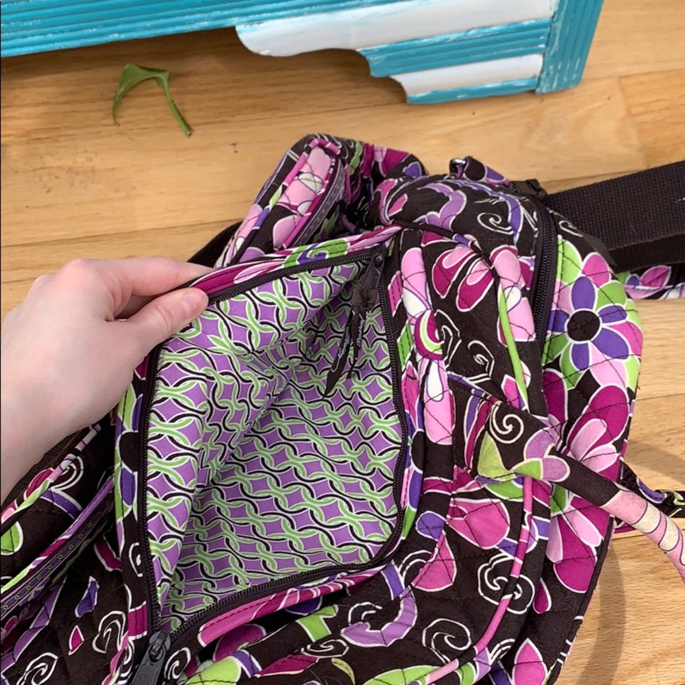 Vera Bradley Laptop Bag๐ Purple Pink Green Black Floral Bag - Picture 5 of 8